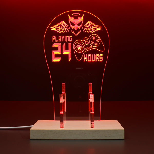 ADVPRO Playing Game 24 Hours Gamer LED neon stand hgA-j0059 - Red