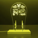 ADVPRO Playing Game 24 Hours Gamer LED neon stand hgA-j0059 - Yellow