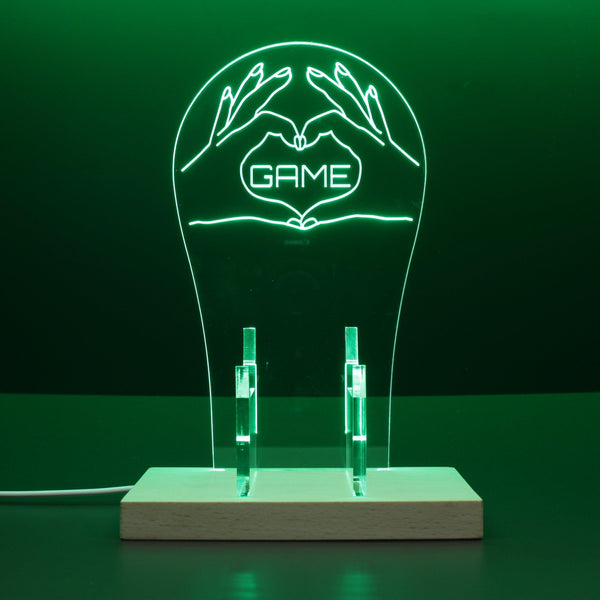 ADVPRO I Love Game with Hand Create Heart Shape Gamer LED neon stand hgA-j0062 - Green