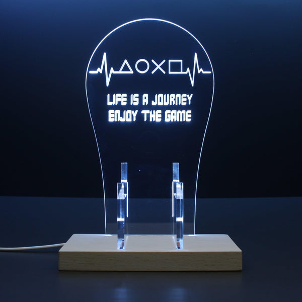 ADVPRO Life is a Journey Enjoy the Game Gamer LED neon stand hgA-j0064 - White
