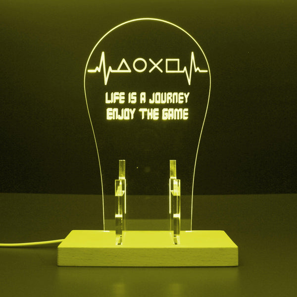 ADVPRO Life is a Journey Enjoy the Game Gamer LED neon stand hgA-j0064 - Yellow