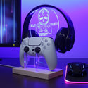ADVPRO Enjoy Every Moment Skull with Game Gear Gamer LED neon stand hgA-j0065 - Blue