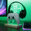 ADVPRO Enjoy Every Moment Skull with Game Gear Gamer LED neon stand hgA-j0065 - Green