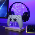 ADVPRO Cutie Devil Cat Playing Game Gamer LED neon stand hgA-j0068 - Blue