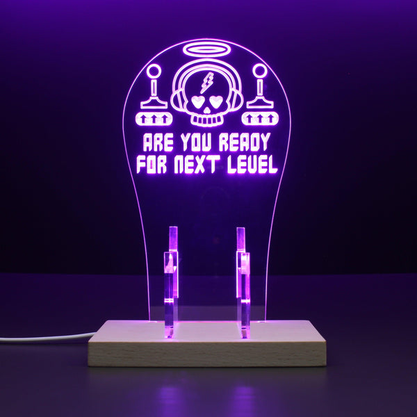 ADVPRO Are You Ready for Next Level Gamer LED neon stand hgA-j0069 - Purple