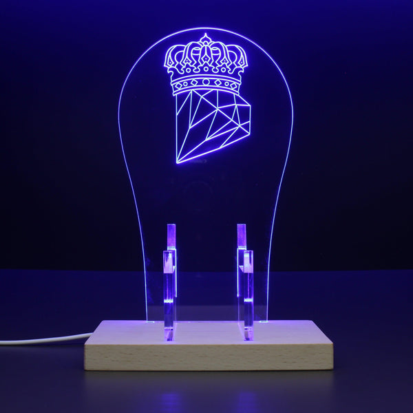 ADVPRO Crown with Diamond Gamer LED neon stand hgA-j0071 - Blue