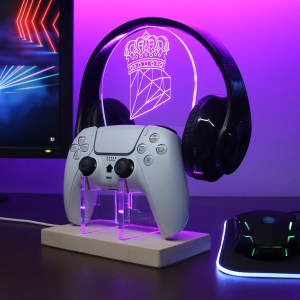 ADVPRO Crown with Diamond Gamer LED neon stand hgA-j0071 - Purple