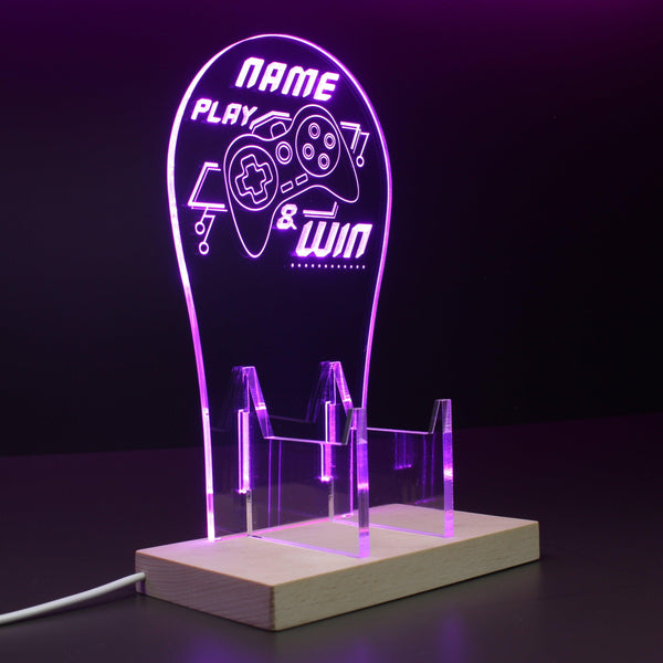 ADVPRO Play and win with game controller Personalized Gamer LED neon stand hgA-p0002-tm - Purple