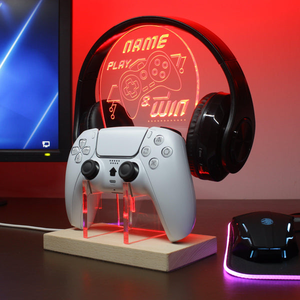 ADVPRO Play and win with game controller Personalized Gamer LED neon stand hgA-p0002-tm - Red