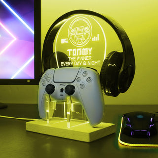 ADVPRO The winner every day and night Personalized Gamer LED neon stand hgA-p0003-tm - Yellow