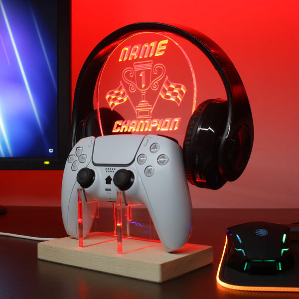 ADVPRO Be the first champion Personalized Gamer LED neon stand hgA-p0007-tm - Red