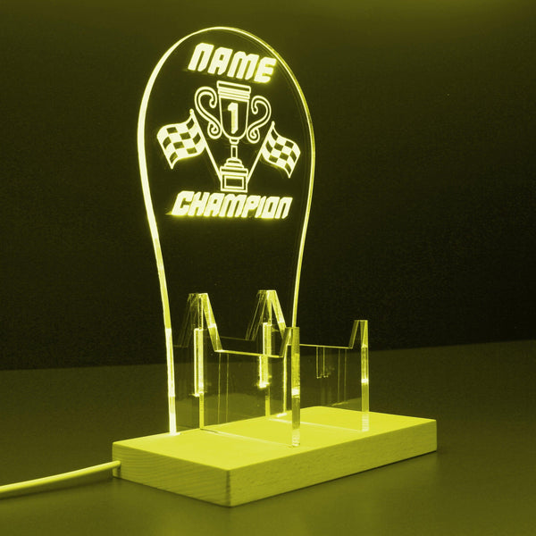 ADVPRO Be the first champion Personalized Gamer LED neon stand hgA-p0007-tm - Yellow