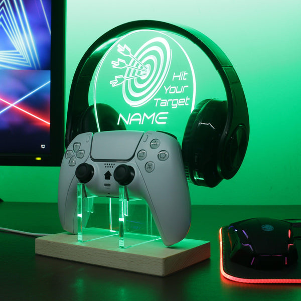 ADVPRO Hit your target Personalized Gamer LED neon stand hgA-p0010-tm - Green