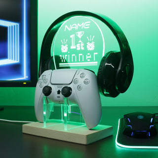 ADVPRO 1st winner with monster icons Personalized Gamer LED neon stand hgA-p0011-tm - Green