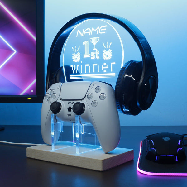 ADVPRO 1st winner with monster icons Personalized Gamer LED neon stand hgA-p0011-tm - Sky Blue