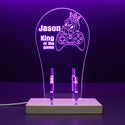 ADVPRO King of the game with skull head Personalized Gamer LED neon stand hgA-p0012-tm - Purple