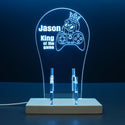 ADVPRO King of the game with skull head Personalized Gamer LED neon stand hgA-p0012-tm - Sky Blue