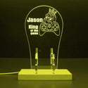 ADVPRO King of the game with skull head Personalized Gamer LED neon stand hgA-p0012-tm - Yellow