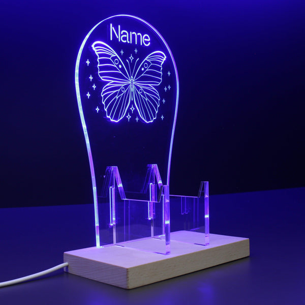 ADVPRO Beautiful butterfly with surrounding stars Personalized Gamer LED neon stand hgA-p0015-tm - Blue