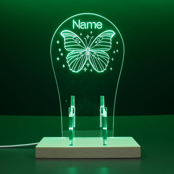 ADVPRO Beautiful butterfly with surrounding stars Personalized Gamer LED neon stand hgA-p0015-tm - Green