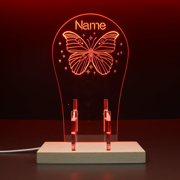 ADVPRO Beautiful butterfly with surrounding stars Personalized Gamer LED neon stand hgA-p0015-tm - Red