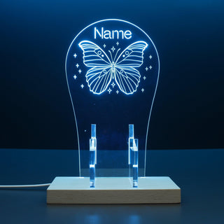 ADVPRO Beautiful butterfly with surrounding stars Personalized Gamer LED neon stand hgA-p0015-tm - Sky Blue