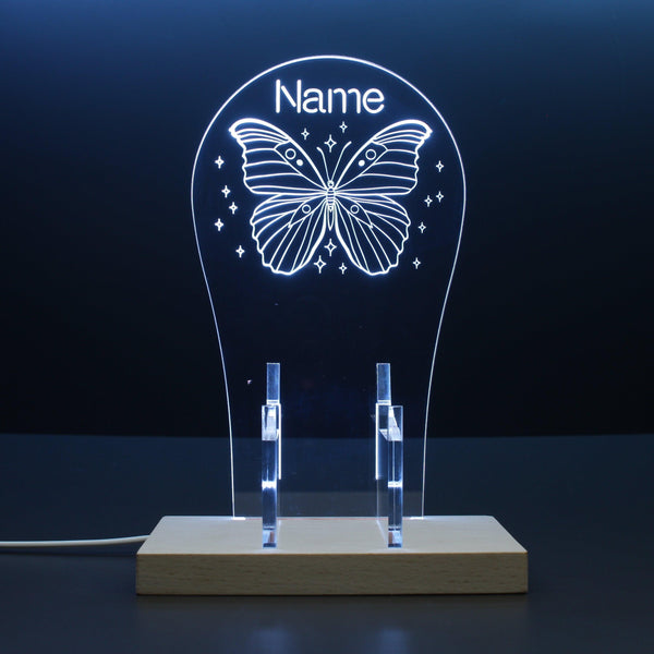 ADVPRO Beautiful butterfly with surrounding stars Personalized Gamer LED neon stand hgA-p0015-tm - White