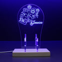 ADVPRO Skull head with flower Personalized Gamer LED neon stand hgA-p0018-tm - Blue