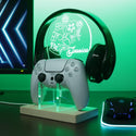 ADVPRO Skull head with flower Personalized Gamer LED neon stand hgA-p0018-tm - Green