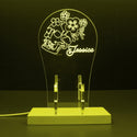ADVPRO Skull head with flower Personalized Gamer LED neon stand hgA-p0018-tm - Yellow