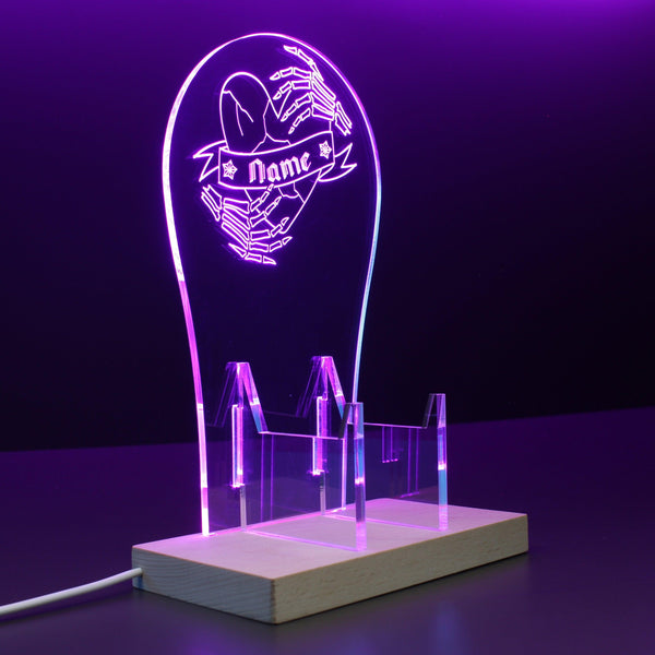 ADVPRO Skull hand with broken heart Personalized Gamer LED neon stand hgA-p0023-tm - Purple