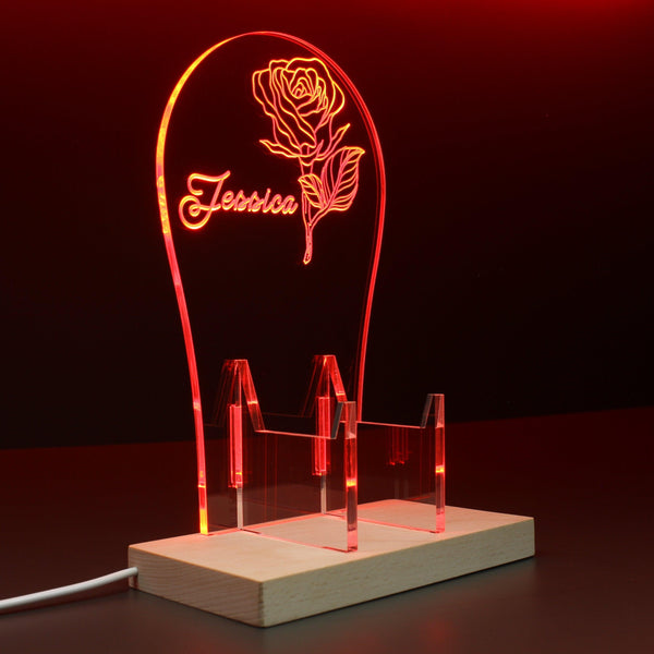 ADVPRO Beautiful rose Personalized Gamer LED neon stand hgA-p0024-tm - Red