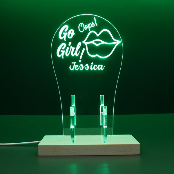 ADVPRO Oops! Go girl! Personalized Gamer LED neon stand hgA-p0026-tm - Green