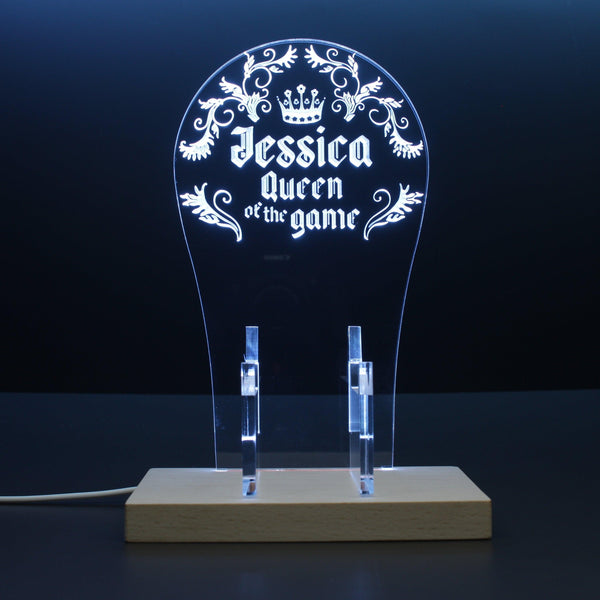 ADVPRO Queen of the game with classic border Personalized Gamer LED neon stand hgA-p0030-tm - White