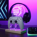 ADVPRO Hard core gamer with circle fire Personalized Gamer LED neon stand hgA-p0031-tm - Purple
