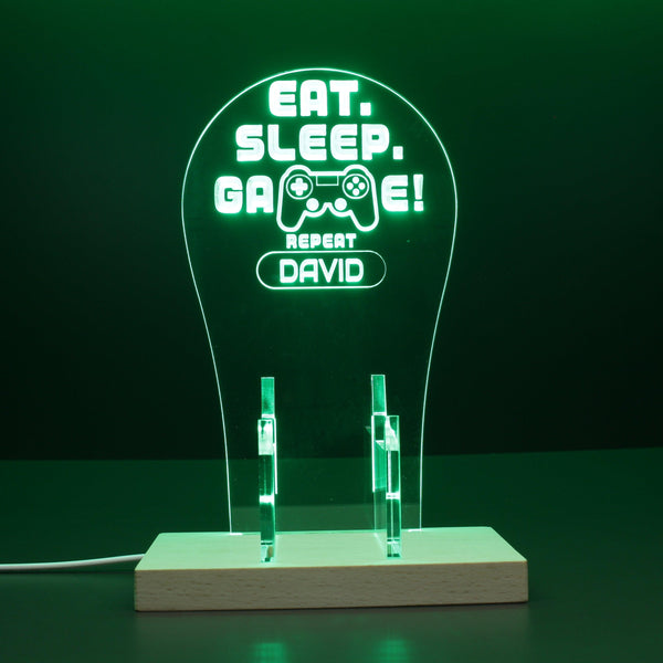 ADVPRO Eat Sleep Game Repeat Personalized Gamer LED neon stand hgA-p0032-tm - Green