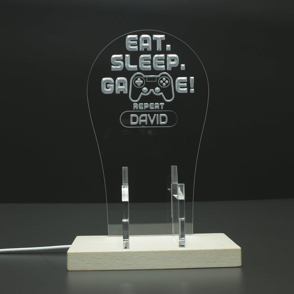 ADVPRO Eat Sleep Game Repeat Personalized Gamer LED neon stand hgA-p0032-tm