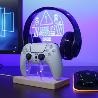 ADVPRO Game in progress,  do not disturb! Personalized Gamer LED neon stand hgA-p0034-tm - Blue