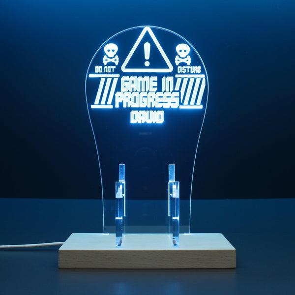ADVPRO Game in progress,  do not disturb! Personalized Gamer LED neon stand hgA-p0034-tm - Sky Blue