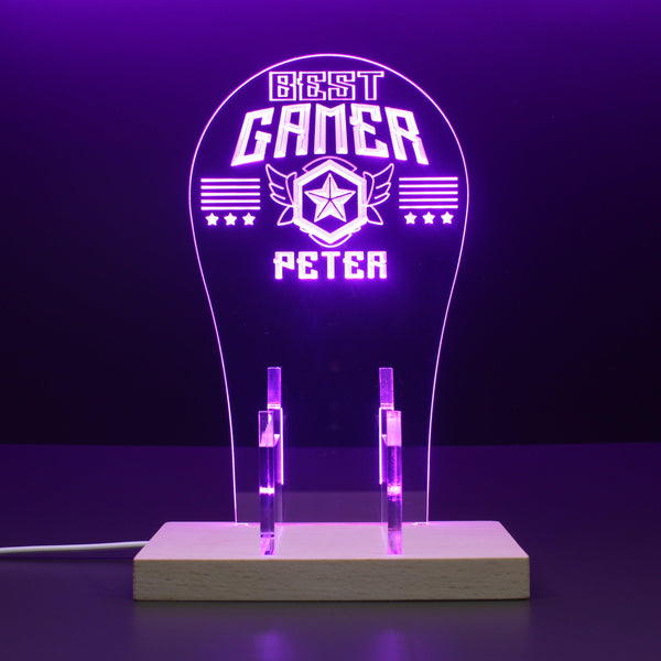 ADVPRO Best game badge Personalized Gamer LED neon stand hgA-p0036-tm - Purple