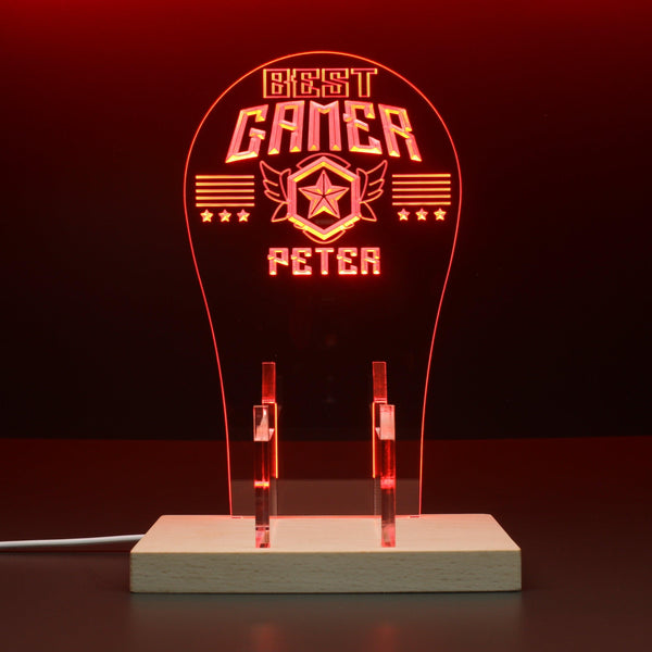 ADVPRO Best game badge Personalized Gamer LED neon stand hgA-p0036-tm - Red