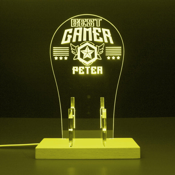 ADVPRO Best game badge Personalized Gamer LED neon stand hgA-p0036-tm - Yellow