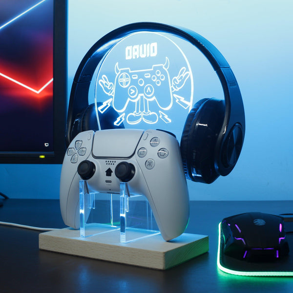 ADVPRO Game controller become monster Personalized Gamer LED neon stand hgA-p0039-tm - Sky Blue