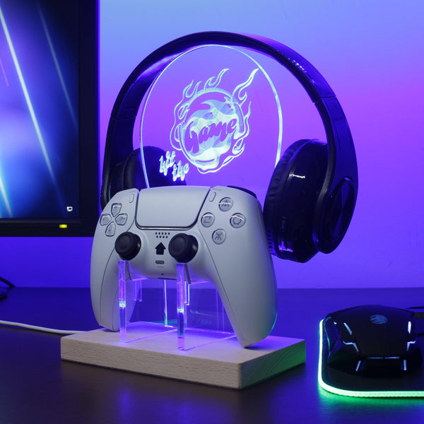 ADVPRO Hit the game Personalized Gamer LED neon stand hgA-p0040-tm - Blue
