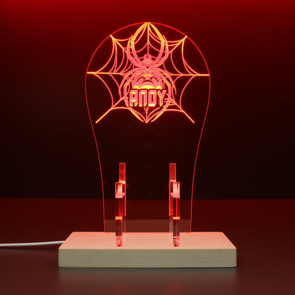 ADVPRO Spider with cobweb Personalized Gamer LED neon stand hgA-p0043-tm - Red