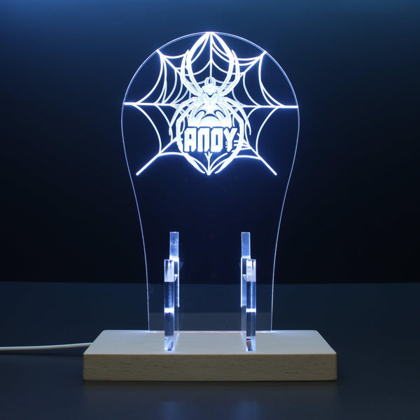 ADVPRO Spider with cobweb Personalized Gamer LED neon stand hgA-p0043-tm - White