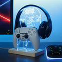 ADVPRO Win Win cat playing game Personalized Gamer LED neon stand hgA-p0047-tm - Sky Blue