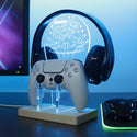 ADVPRO Game gear with magic hand Personalized Gamer LED neon stand hgA-p0048-tm - Sky Blue
