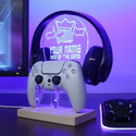 ADVPRO King of the game with 2 flag icons Personalized Gamer LED neon stand hgA-p0050-tm - Blue