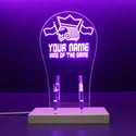 ADVPRO King of the game with 2 flag icons Personalized Gamer LED neon stand hgA-p0050-tm - Purple